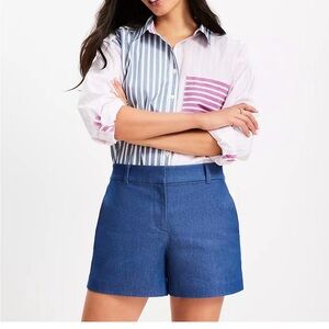LOFT Navy Riviera Shorts Sky Chambray Denim